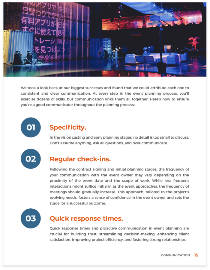 Seattle Event Planning Masterclass Ebook page