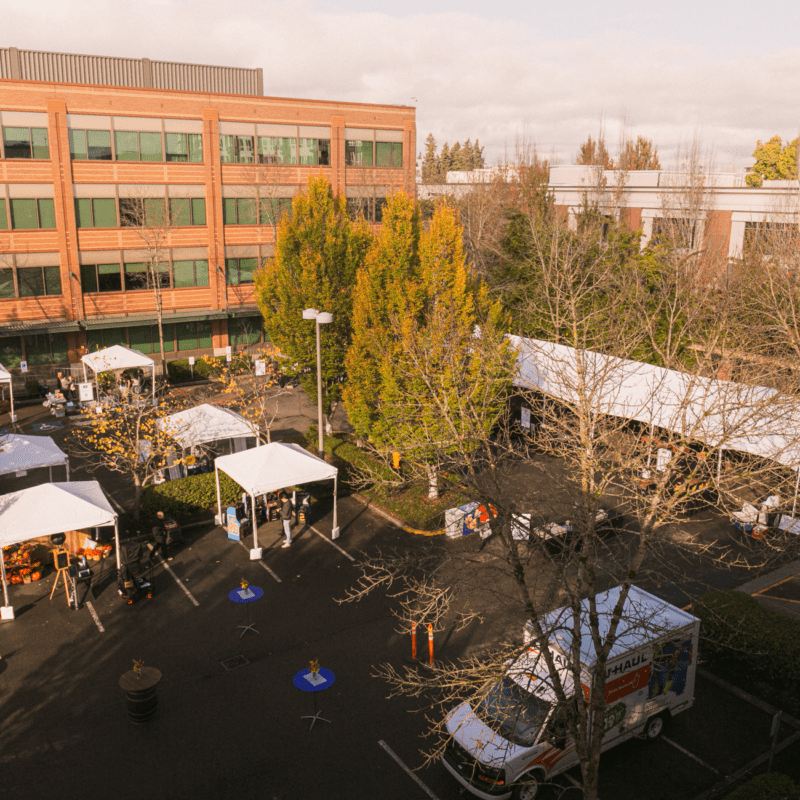 givetoberfest charitable fundraising event design oktoberfest redmond aerial view