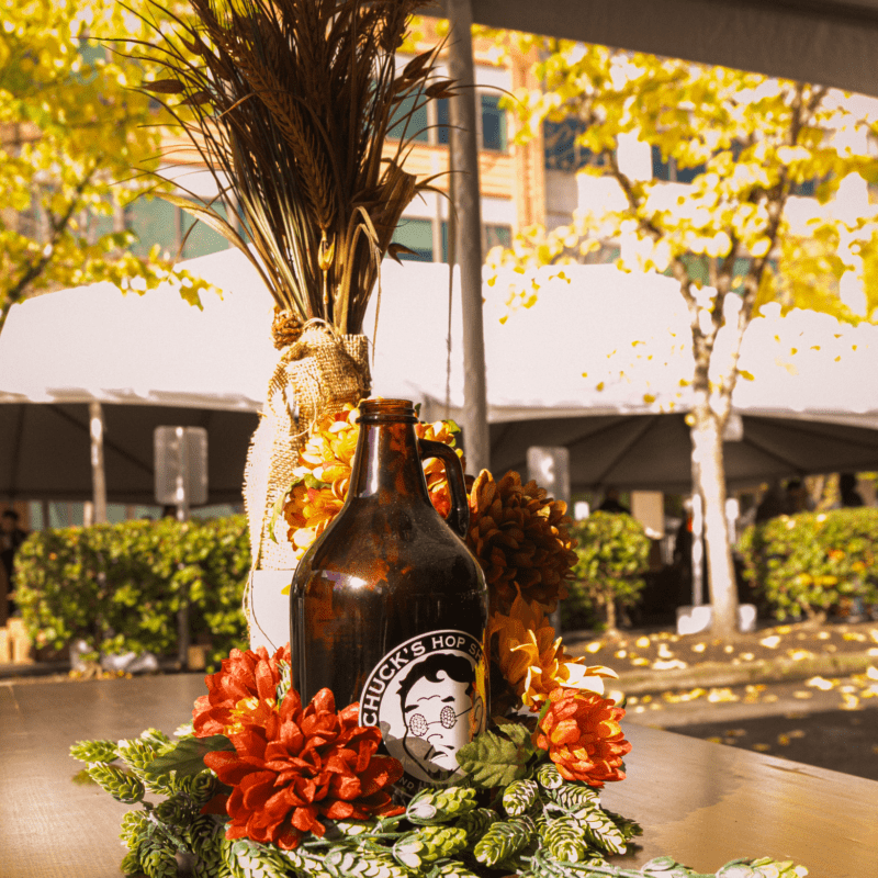 oktoberfest table decor beer garden seattle corporate event planning