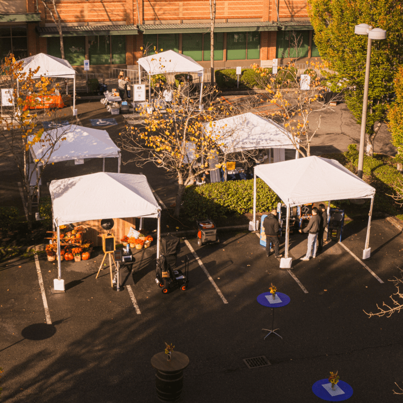 givetoberfest charitable fundraising event design oktoberfest redmond aerial view tents