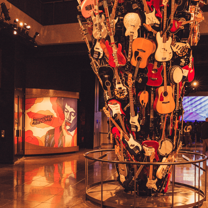 Mopop Museum Seattle Event Exhibit Guitar Sculpture