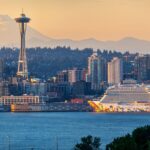 Seattle Cruise Ship Panorama Mount Baker Skyline