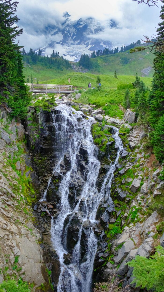 Myrtle Falls Waterfall Mount Rainier Spring Seattle Destination Offsite