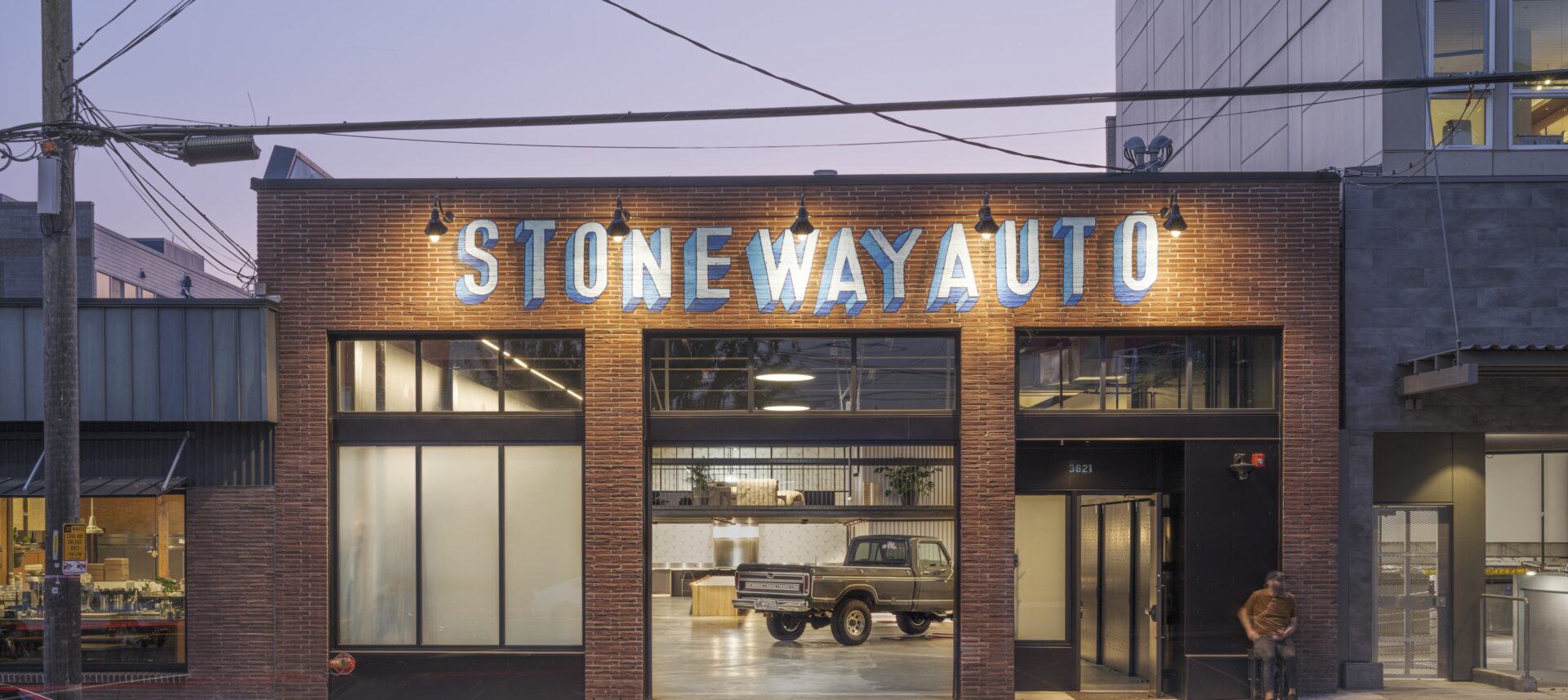 Seattle Venue Stone Way Auto Brick Exterior Wallingford