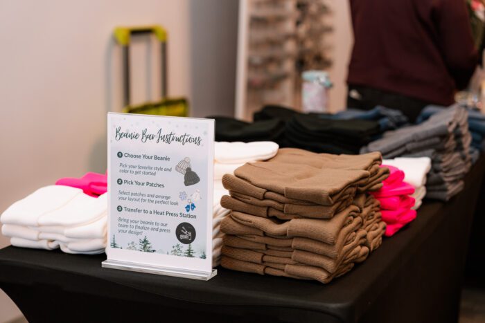 Custom Seattle event activation beanie bar interactive holiday party