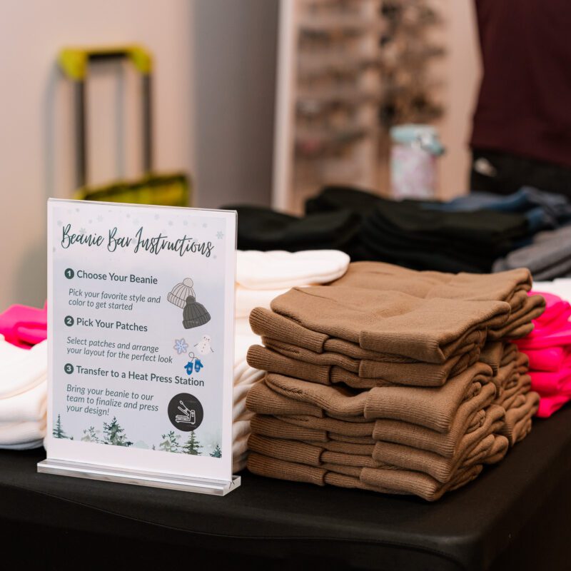 Custom Seattle event activation beanie bar interactive holiday party